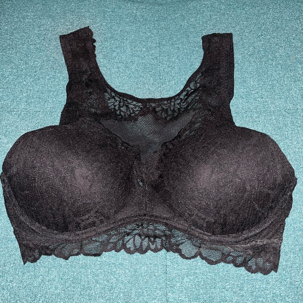 Black lace sports bra